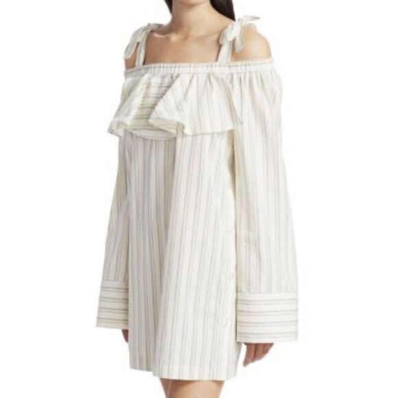 BAUM UND PFERDGARTEN Women Arina Stripe Cold-Shoulder Shift Dress NEW Sz 36 US 6 - Picture 2 of 16